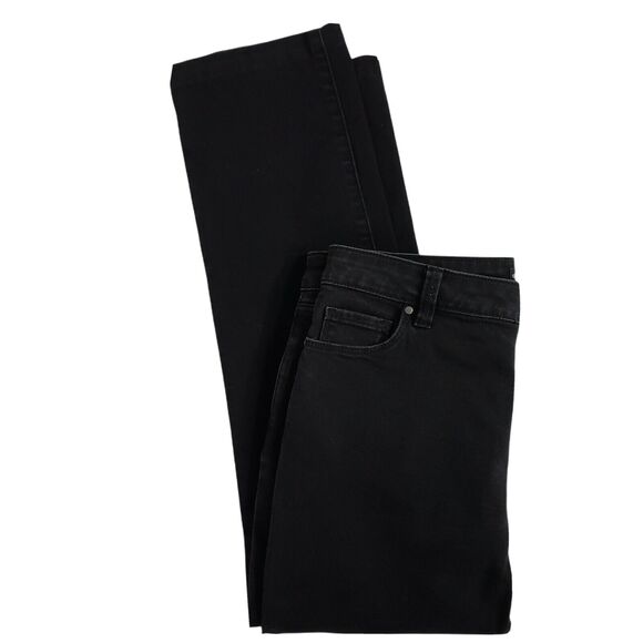 Susan Graver Womens Jeans Size 4P Black High Stretch Denim Straight Leg A342367 - Picture 4 of 11